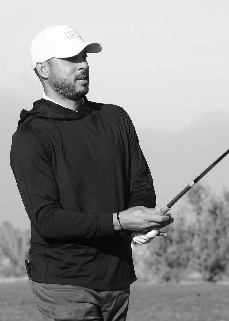 Alvin Pivaty sur un parcours de golf à Marrakech
